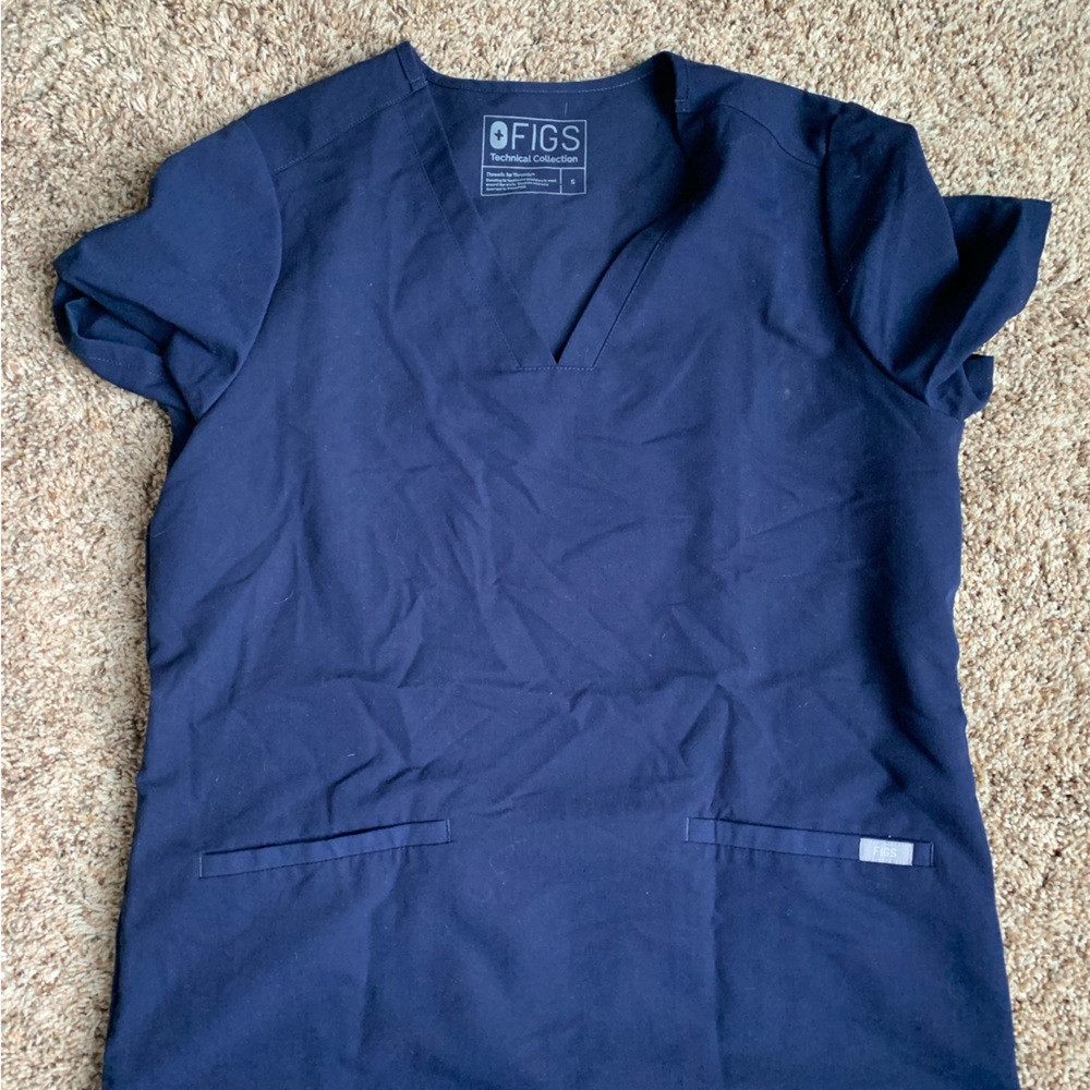 Figs navy scrub top